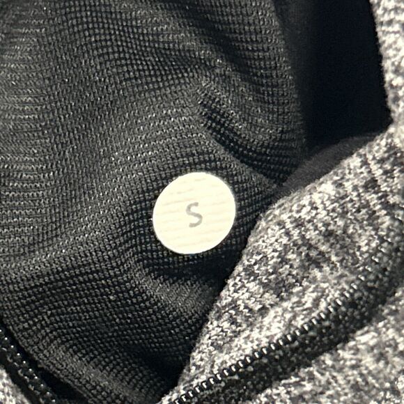 Lululemon Prepost Jacket Mens Small Heathered Black White Pockets Full Zip - Picture 3 of 6